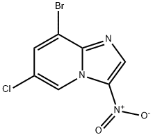 8-ブロモ-6-クロロ-3-ニトロイミダゾ[1,2-A]ピリジン 化学構造式