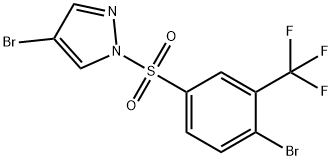4-Bromo-1-(4-bromo-3-(trifluoromethyl)phenylsulfonyl)-1H-pyrazole 化学構造式