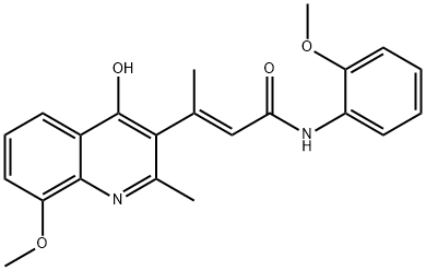 (E)-3-(4-HYDROXY-8-METHOXY-2-METHYLQUINOLIN-3-YL)-N-(2-METHOXYPHENYL)BUT-2-ENAMIDE