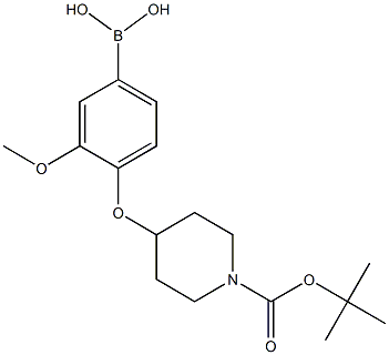 4-(1-BOC-piperidin-4-yloxy)-3-Methoxyphenylboronic acid 化学構造式