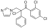 2-chloro-1-(2,4-dichlorophenyl)-3-(1H-imidazol-1-yl)-2-phenylpropan-1-one 化学構造式