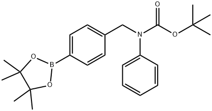 4-(N-BOC-苯氨甲基)苯硼酸频哪酯, 1073371-71-7, 结构式