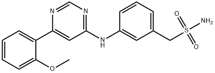 (3-(6-(2-甲氧基苯基)嘧啶-4-基氨基)苯基)甲烷磺酰胺, 1073485-20-7, 结构式