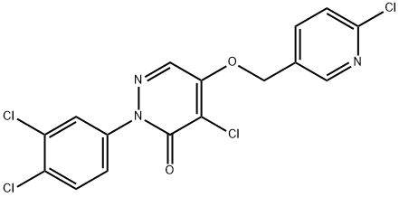 4-chloro-5-[(6-chloropyridin-3-yl)methoxy]-2-(3,4-dichlorophenyl)pyridazin-3-one Struktur