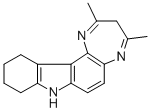 2,4-Dimethyl-3,8,9,10,11,12-hexahydro-(1,4)diazepino(2,3-a)carbazole 化学構造式