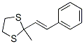 E-2-Methyl-2-(2-phenylethenyl)-1,3-dithiolane 化学構造式