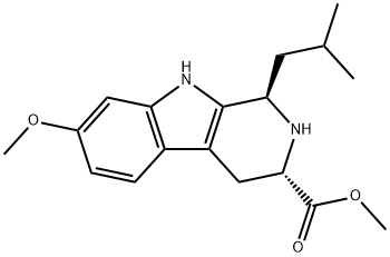 (3S)-1-异丁基-7-甲氧基-2,3,4,9-四氢-1H-吡啶并[3,4-B]吲哚-3-羧酸甲酯 结构式