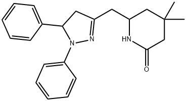 6-[(1,5-diphenyl-4,5-dihydropyrazol-3-yl)methyl]-4,4-dimethyl-piperidi n-2-one 结构式