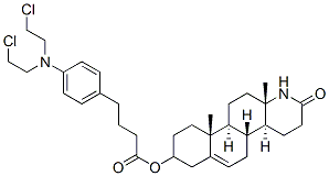 3-hydroxy-13,17-seco-5-androsten-17-oic-13,17-lactam (4-(bis(2-chloroethyl)amino)phenyl)butyrate Structure