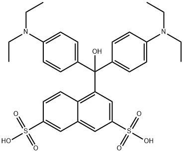 1-[Bis[4-(diethylamino)phenyl]hydroxymethyl]-3,6-naphthalenedisulfonic acid 结构式