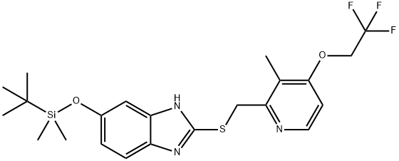 2-[[[3-Methyl-4-(2,2,2-trifluoroethoxy)-2-pyridyl]methyl]thio]-5-(tert-butyldimethylsilyloxy)-1H-benzimidazole,1076198-62-3,结构式