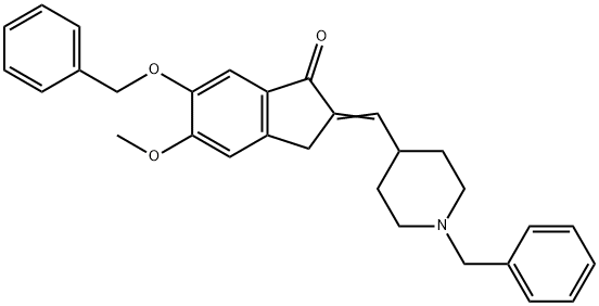 1-Benzyl-4-[(6-benzyloxy-5-methoxy-1-indanone)-2-ylidenyl]methylpiperidine Struktur