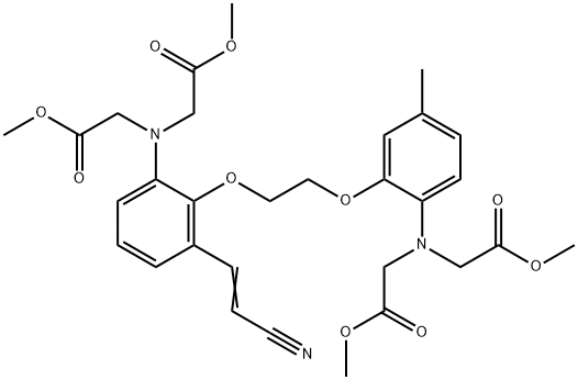 5-(2-Cyanopropenyl)-5methyl-bis-(2-aminophenoxymethylene)-N,N,NNtetraacetate Methyl Ester 结构式