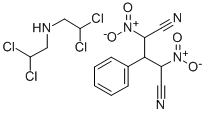 2,4-Dinitro-3-phenylpentane dinitrile with 2,2-dichloro-N-(2,2-dichlor oethyl)ethanamine Structure
