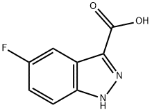 5-フルオロ-1H-インダゾール-3-カルボン酸 化学構造式