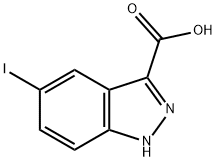 5-ヨード-1H-インダゾール-3-カルボン酸 化学構造式