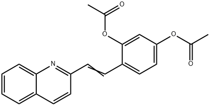 Diacetic acid 4-[2-(quinolin-2-yl)vinyl]-1,3-phenylene ester Struktur