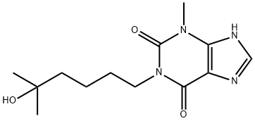 1-(5-hydroxy-5-methylhexyl)-3-methylxanthine, 107767-55-5, 结构式
