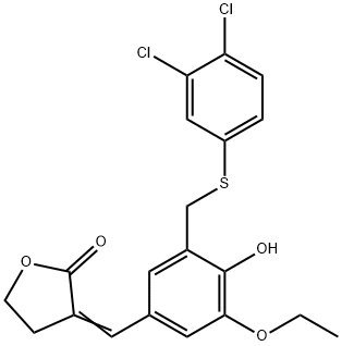 107788-13-6 (3E)-3-[[3-[(3,4-dichlorophenyl)sulfanylmethyl]-5-ethoxy-4-hydroxy-phe nyl]methylidene]oxolan-2-one