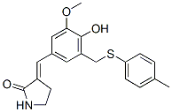 (3E)-3-[[4-hydroxy-3-methoxy-5-[(4-methylphenyl)sulfanylmethyl]phenyl] methylidene]pyrrolidin-2-one 结构式