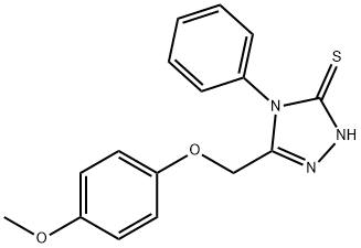 5-(4-甲氧基苯氧基甲基)-4-苯基-4H-1,2,4-三唑-3-硫醇 结构式