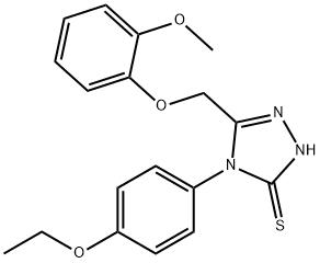 2,4-Dihydro-4-(4-ethoxyphenyl)-5-((2-methoxyphenoxy)methyl)-3H-1,2,4-t riazole-3-thione 结构式