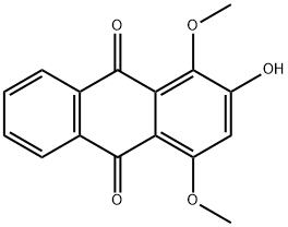 1,4-Dimethoxy-2-hydroxyanthraquinone 化学構造式