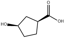 (1S)-顺式-3-羟基环戊烷羧酸, 107983-78-8, 结构式