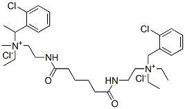 (2-chlorophenyl)methyl-[2-[5-[2-[(2-chlorophenyl)methyl-diethyl-ammonio]ethylcarbamoyl]pentanoylamino]ethyl]-diethyl-azanium dichloride 化学構造式