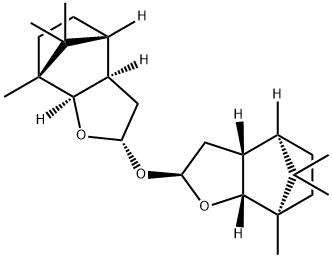 (-)-2,2'-オキシビス(オクタヒドロ-7,8,8-トリメチル-4,7-メタノベンゾフラン) 化学構造式
