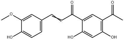 2-丙烯-1-酮,1-(5-乙酰基-2,4-二羟基苯基)-3-(4-羟基-3-甲氧基苯基)-, 108051-28-1, 结构式