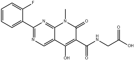 2-(2-(2-FLUOROPHENYL)-5-HYDROXY-8-METHYL-7-OXO-7,8-DIHYDROPYRIDO[2,3-D]PYRIMIDINE-7-CARBOXAMIDO)ACETIC ACID 结构式