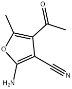2-氨基-4-乙酰-5-甲基-呋喃-3-甲腈 结构式