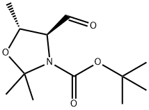 (4S,5R)-4-ホルミル-2,2,5-トリメチル-3-オキサゾリジンカルボン酸1,1-ジメチルエチルエステル 化学構造式