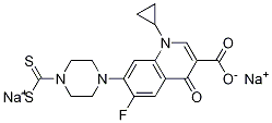 3-Quinolinecarboxylic acid, 1-cyclopropyl-7-[4-(dithiocarboxy)-1-piperazinyl]-6-fluoro-1,4-dihydro-4-oxo-, disodiuM salt (9CI) Structure