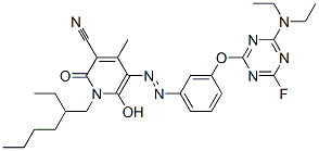 3-Cyano-5-[3-[4-(diethylamino)-6-fluoro-1,3,5-triazin-2-yloxy]phenylazo]-1-(2-ethylhexyl)-6-hydroxy-4-methyl-2(1H)-pyridone|