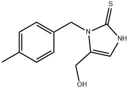[2-メルカプト-1-(4-メチルベンジル)-1H-イミダゾール-5-イル]メタノール 化学構造式