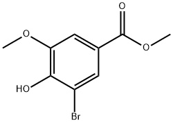 3-BROMO-4-HYDROXY-5-METHOXY-BENZOIC ACID METHYL ESTER 化学構造式
