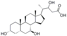 (3α,5β,7β)- 3,7,22-Trihydroxycholan-24-oic Acid 化学構造式