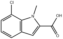 7-氯-1-甲基-1H-吲哚-2-羧酸 结构式