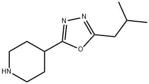 4-(5-Isobutyl-[1,3,4]oxadiazol-2-yl)-piperidine 结构式
