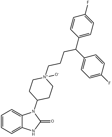 1-[1-[4,4-Bis(4-fluorophenyl)butyl]-1-oxido-4-piperidinyl]-1,3-dihydro-2H-benziMidazol-2-one 化学構造式