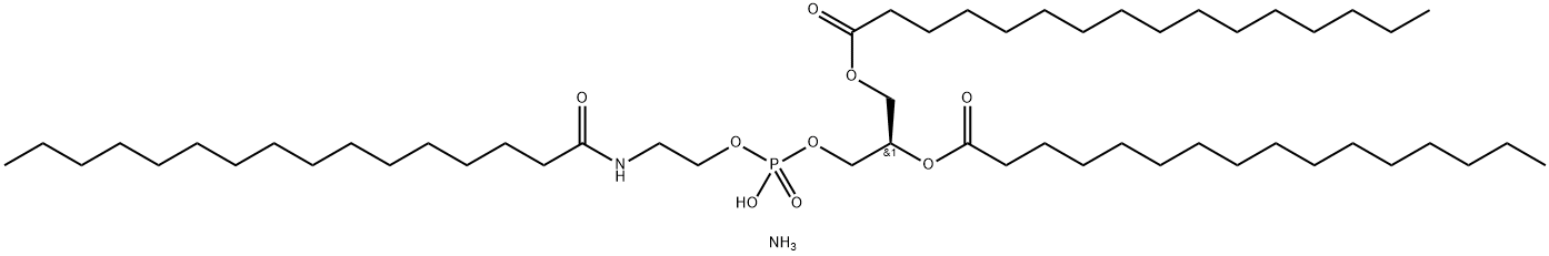 1,2-DIHEXADECANOYL-SN-GLYCERO-3-PHOSPHO[N-HEXADECANOYL]ETHANOLAMINE AMMONIUM SALT Structure