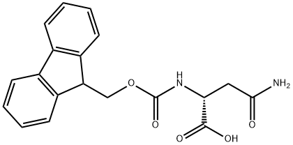 Nα-[(9H-フルオレン-9-イルメトキシ)カルボニル]-D-アスパラギン 化学構造式