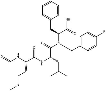 N-FORMYL-MET-LEU-PHE P-FLUOROBENZYLAMIDE,108321-41-1,结构式