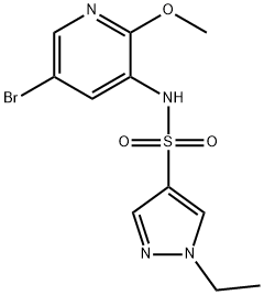 N-(5-broMo-2-Methoxypyridin-3-yl)-1-ethyl-1H-pyrazole-4-sulfonaMide,1083326-09-3,结构式
