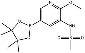 N-[2-METHOXY-5-(4,4,5,5-TETRAMETHYL-1,3,2-DIOXABOROLAN-2-YL)-3-PYRIDINYL]-METHANESULFONAMIDE 化学構造式