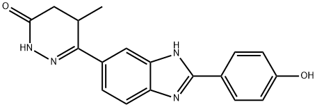 4,5-ジヒドロ-6-[2-(4-ヒドロキシフェニル)-1H-ベンゾイミダゾール-5-イル]-5-メチル-3(2H)-ピリダジノン 化学構造式