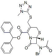 (6R,7R)-7-Bromoacetylamino-3-[(1-methyl-1H-tetrazol-5-ylthio)methyl]-8-oxo-5-thia-1-azabicyclo[4.2.0]oct-2-ene-2-carboxylic acid diphenylmethyl ester,108408-68-0,结构式