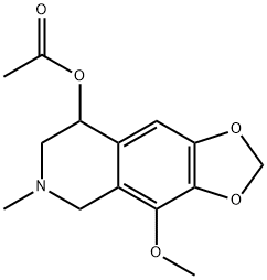 Acetic acid 8-methoxy-2-methyl-6,7-methylenedioxy-1,2,3,4-tetrahydroisoquinolin-4-yl ester, 108434-79-3, 结构式